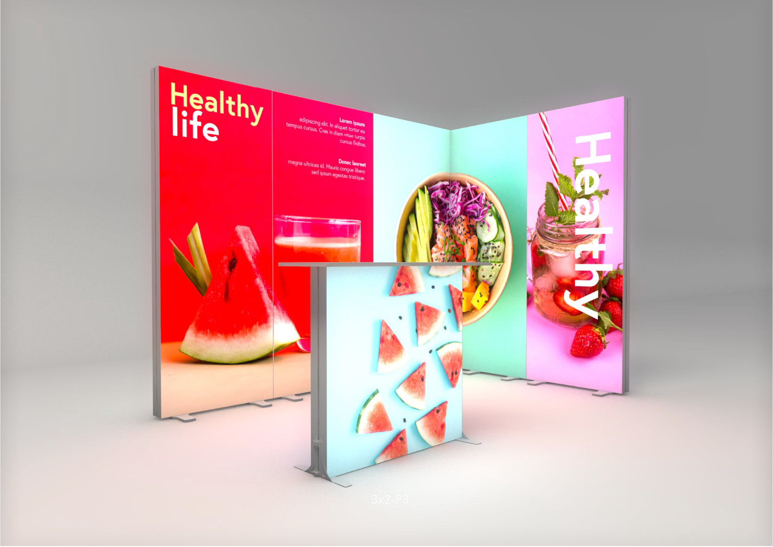 3x2m Whitebox®  Package 3 With Counter, Black, No Bridge