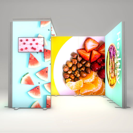 3x2m Whitebox® Package 4 Without Counter, Black, 1m x 2.25m + TV Bracket