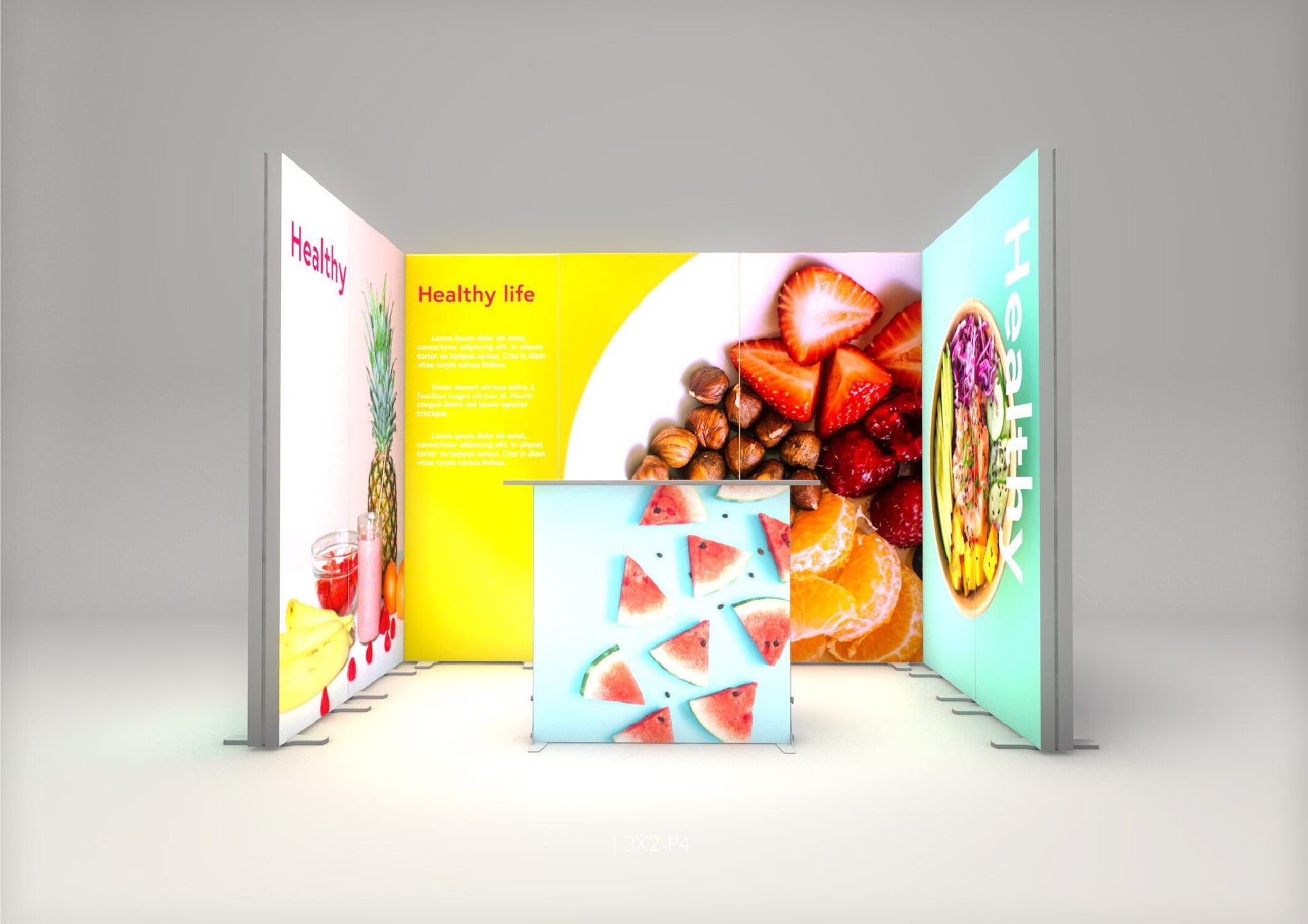 3x2m Whitebox® Package 4 With Counter, Black, No Bridge