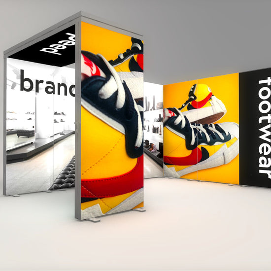 4x3m Whitebox® Package 3 Without Counter, Black, 1m x 2.25m