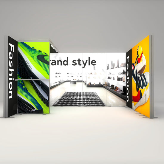 4x3m Whitebox® Package 4 Without Counter, Black, 1m x 2.25m + 1x Shelf