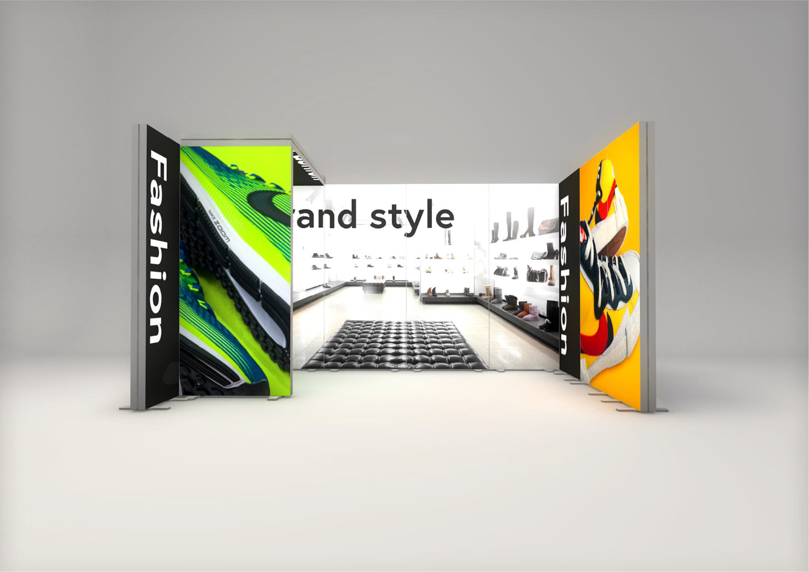 4x3m Whitebox® Package 4 Without Counter, Black, 1m x 2.25m