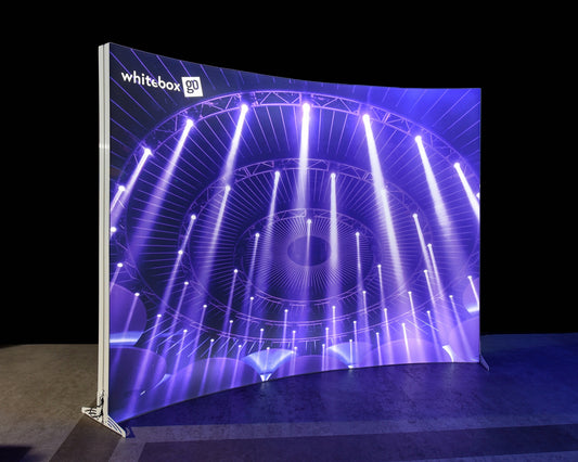 3m x 2.25m Curved Whitebox® LED Display Stand